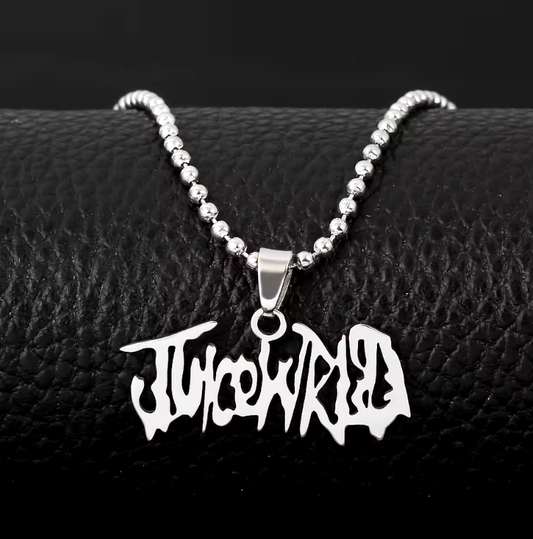 Juice WRLD Letter goth steel necklace