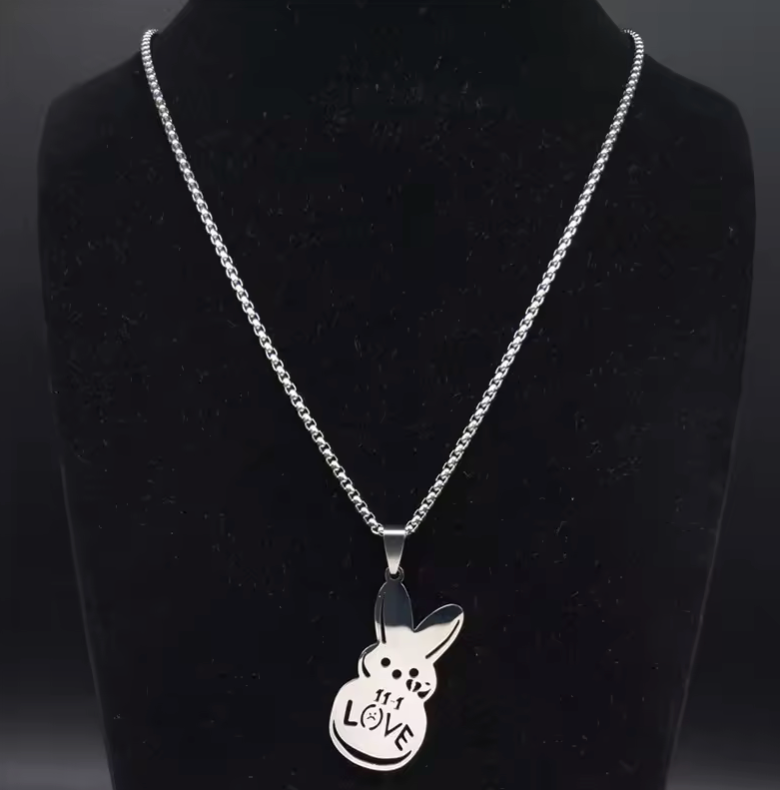 Lil Peep Love Rabbit Sad for love Pendant Necklace Stainless Steel Necklace